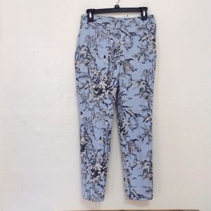 Talbots Light Blue Etched Toile Chatham Ankle Pants Size 2p NWT